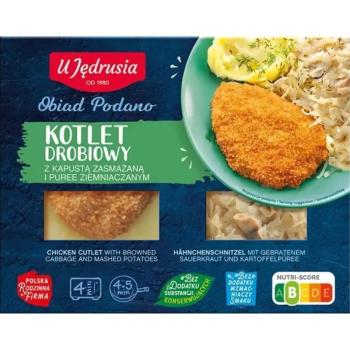 U Jedrusia Menü Geflügel Schnitzel Püree und Kraut 400g