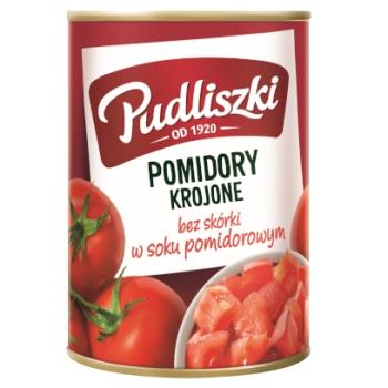 Pudliszki Pomidory krojone bez skórki w puszce 400 g