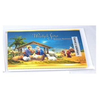 Preview: Weihnacht Gruß Karte mit Oblaten