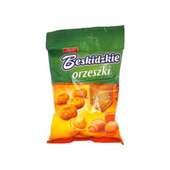 Orzeszki Beskidzkie w ciescie o smaku karmelu 100 g Aksam