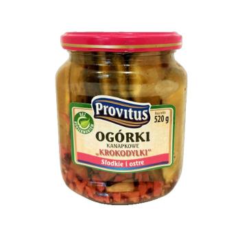 Provitus Krokodile Sandwich Gurken scharf süß 520g