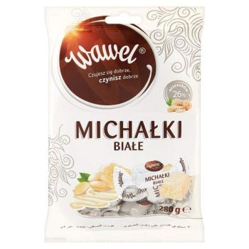 Michalki weiss mit Erdnüssen in weißer Glasur 245 g