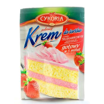 Krem do tortów truskawkowy -CYKORIA 100g