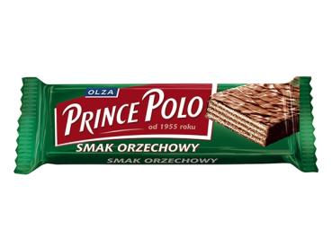 Olza Prince Polo Walnuss Knusprige Waffel mit Walnussgeschmack, umhüllt von Schokolade 35g