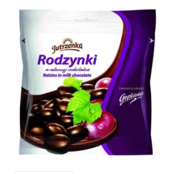 Jutrzenka Rosinen in dunkler Schokolade 80 g