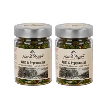 2 x Scharfe gewürzmischung Aglio & Olio im Glas 100g