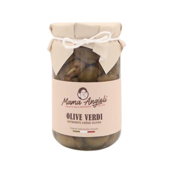 Entkernte grüne Oliven / Olive verdi croccanti schiacciate al profumo di finocchietto 280g