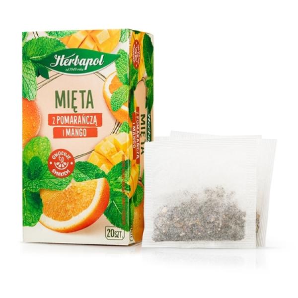 Herbapol Tee Minze mit Orange und Mango 20 Beutel