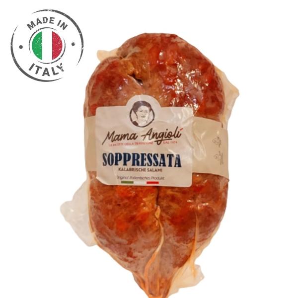 Mama Angioli scharfe Kalabrische Salami, Soppressata, ca. 320 g