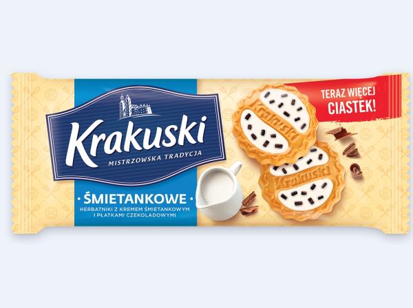 Krakuski-Kekse mit Sahnecreme und Schokoladenflocken 200 g