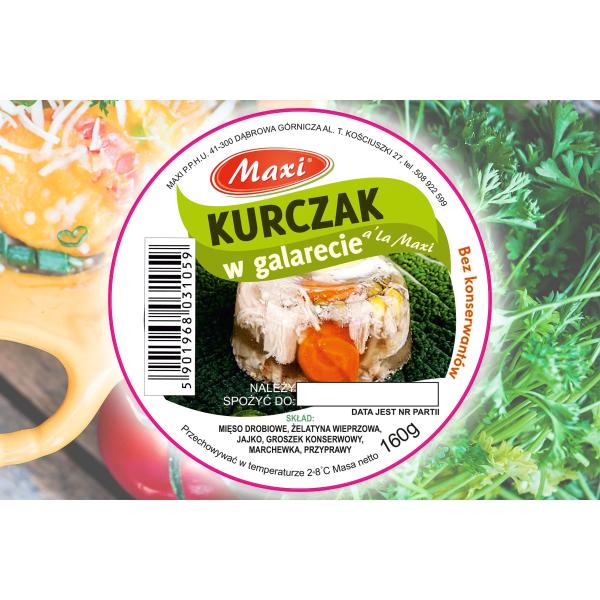 Maxi Hähnchen in Aspik mit Gemüse 160 g