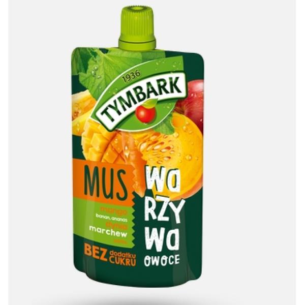 Tymbark Mus mango banan ananas dynia marchew jablko 100g