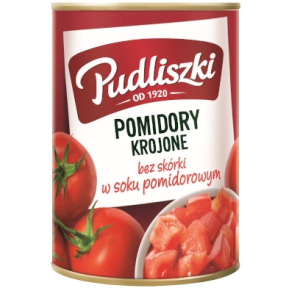 Pudliszki Pomidory krojone bez skórki w puszce 400 g