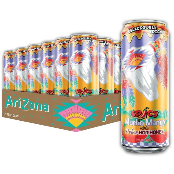 24 x AriZona Spicy Mucho Mango mit Mike's Hot Honig 650ml