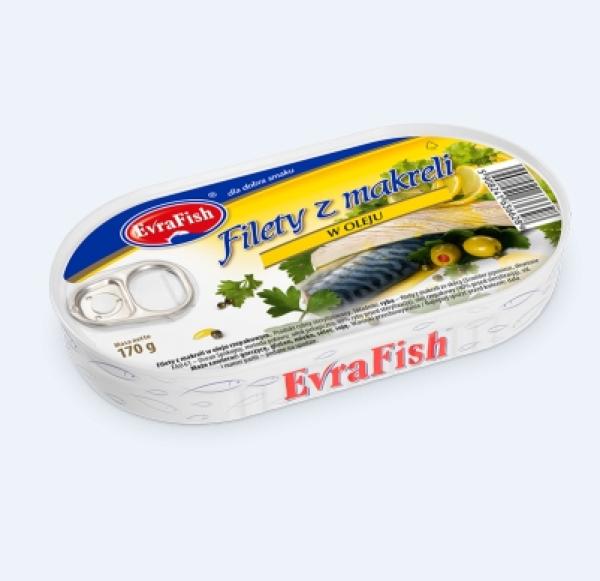 Evrafish Makrelenfilets in Öl 170g