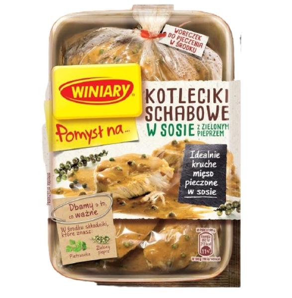 Winiary Idee für... Schweinekoteletts in grüner Pfeffersauce 44g