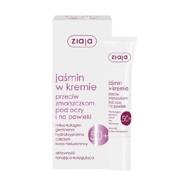 Ziaja jasmin w kremie pod oczy 50 +przeciw zmarszczkom 15ml