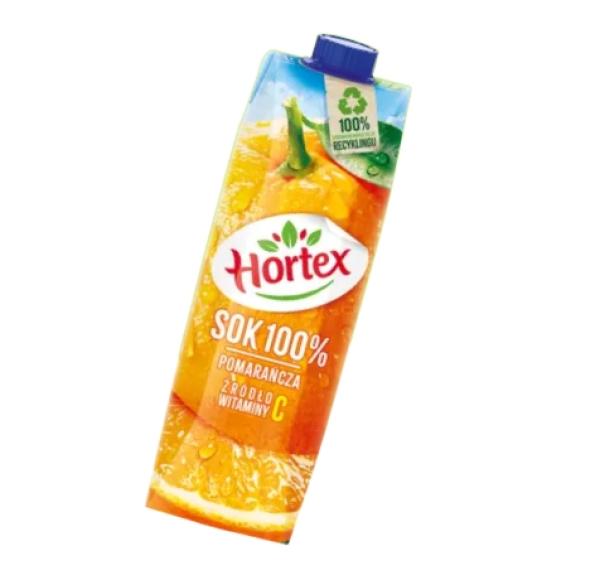 Hortex sok owocowy 100% pomaranczowy 1l