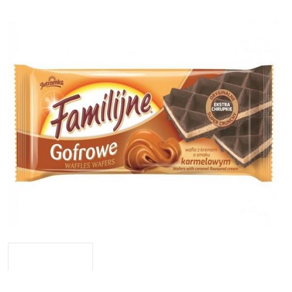 Wafle Familijne Gofrowe z kremem o smaku karmelowym  130g