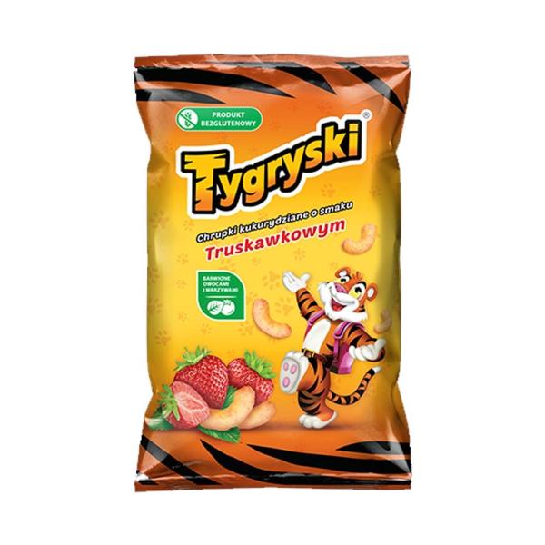 Tiger Maisflips mit Erdbeere Geschmack ohne Gluten 70 g