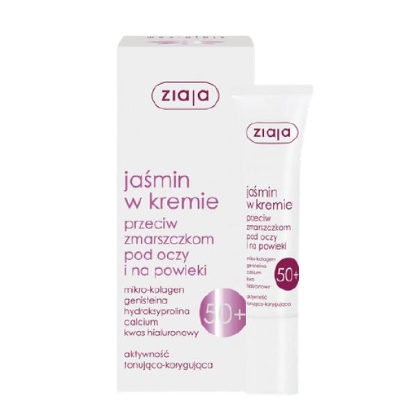 Ziaja jasmin w kremie pod oczy 50 +przeciw zmarszczkom 15ml