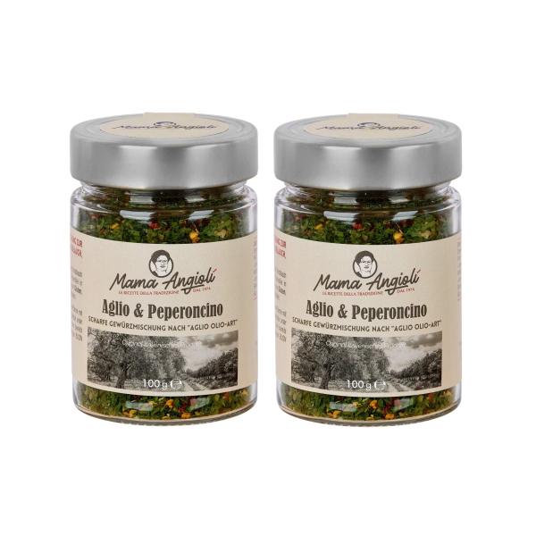 2 x Scharfe gewürzmischung Aglio & Olio im Glas 100g